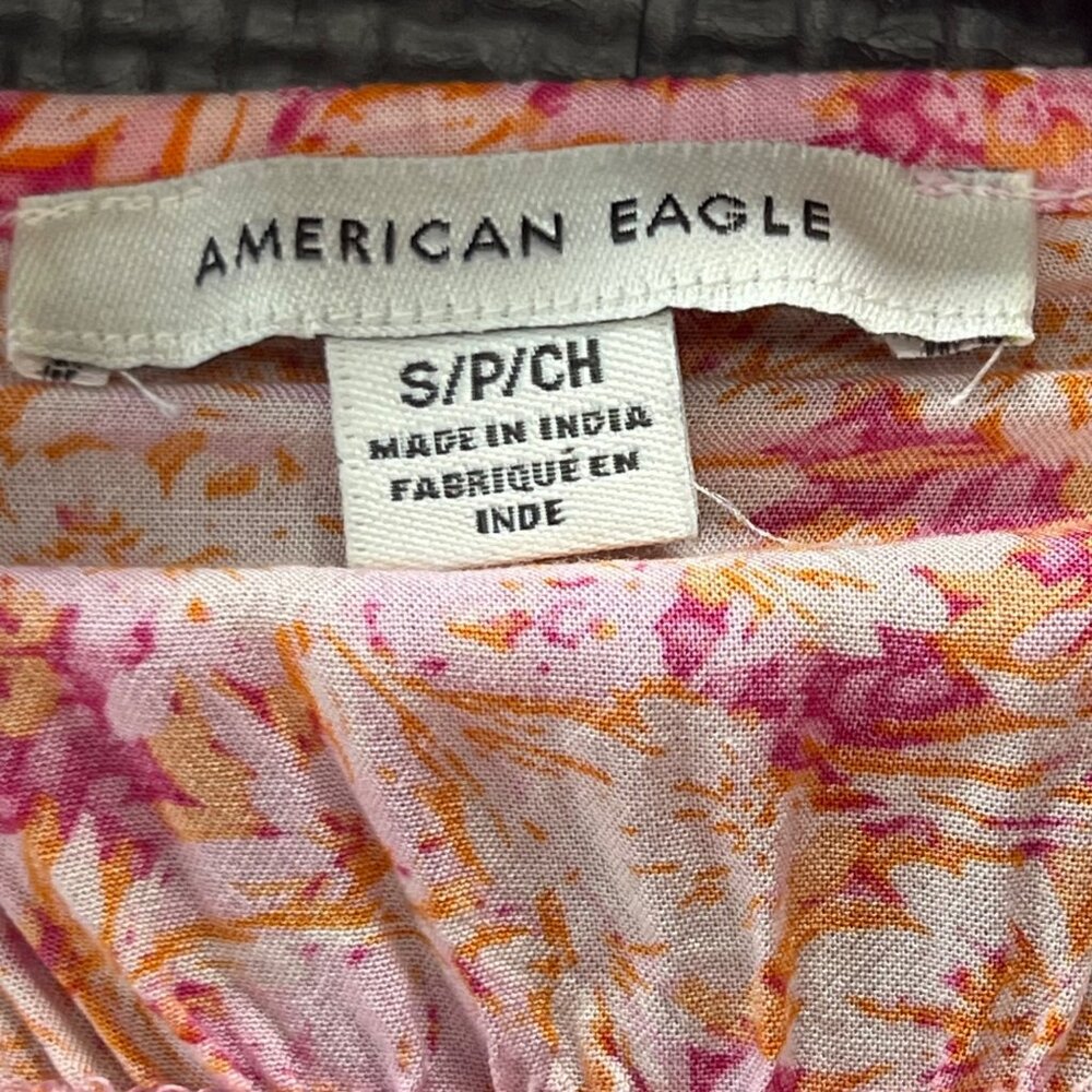 American Eagle Womens Pink Floral Summer Dress Small S Adjustable Straps - Picture 5 of 5